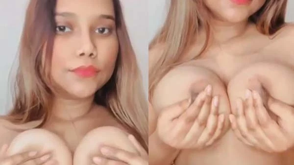 Girl Squeezing Silky Breasts in Kamababa Video