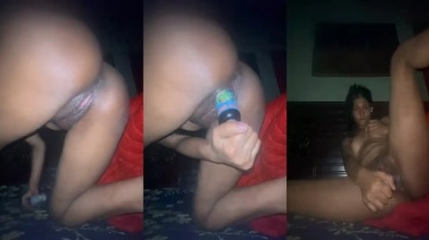 Girl masturbates in Indian Desi Sex bottle